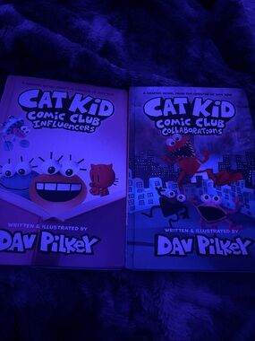 Cat Kid Comic Club Books by Dav Pilkey - Purple Covers 2 Pack